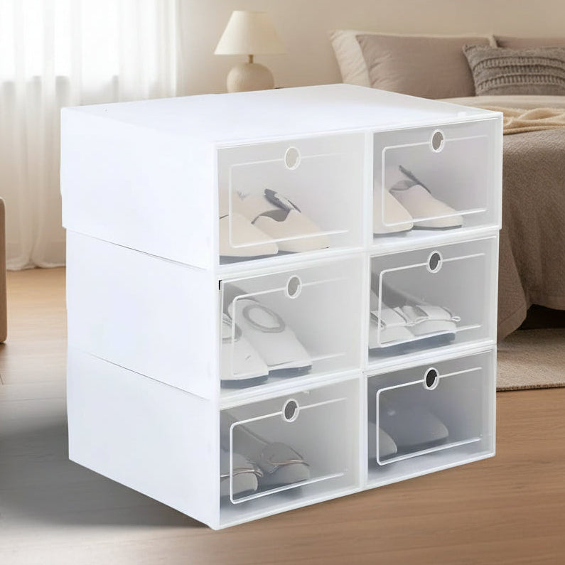 Průhledné stohovatelné krabice na boty — průhledový přední panel