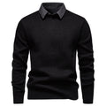 Men's Knit Pullover with Collar Accent | ventumra