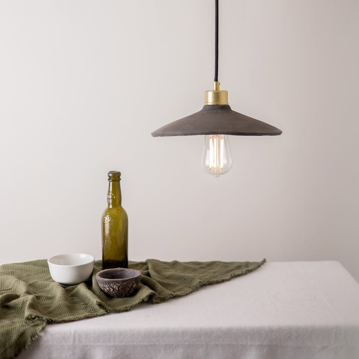 Orenda Organic Black Clay Ceramic Pendant Light 28cm