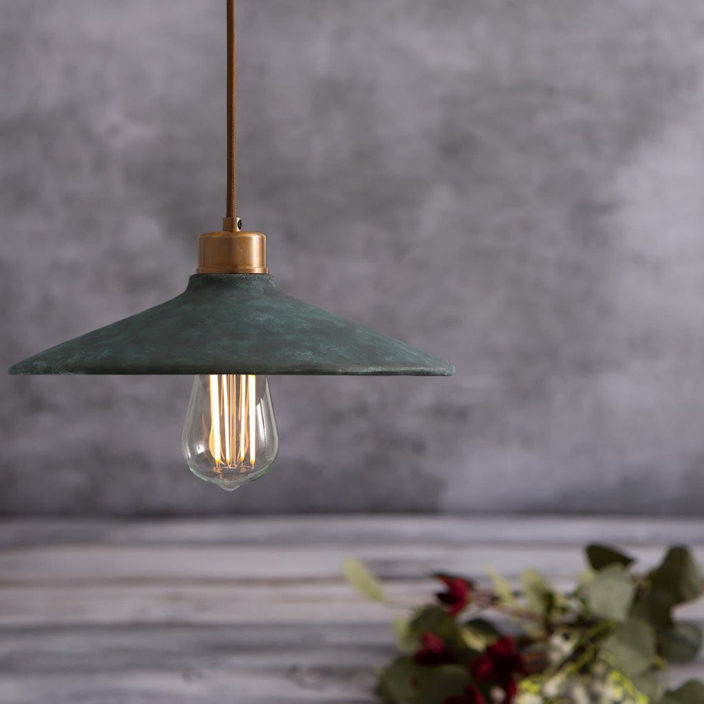 Arden Organic Ceramic Pendant Light 28cm Blue Earth