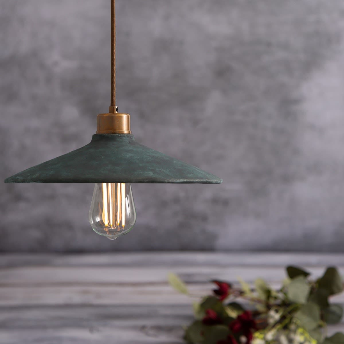 Arden Organic Ceramic Pendant Light 28cm Blue Earth