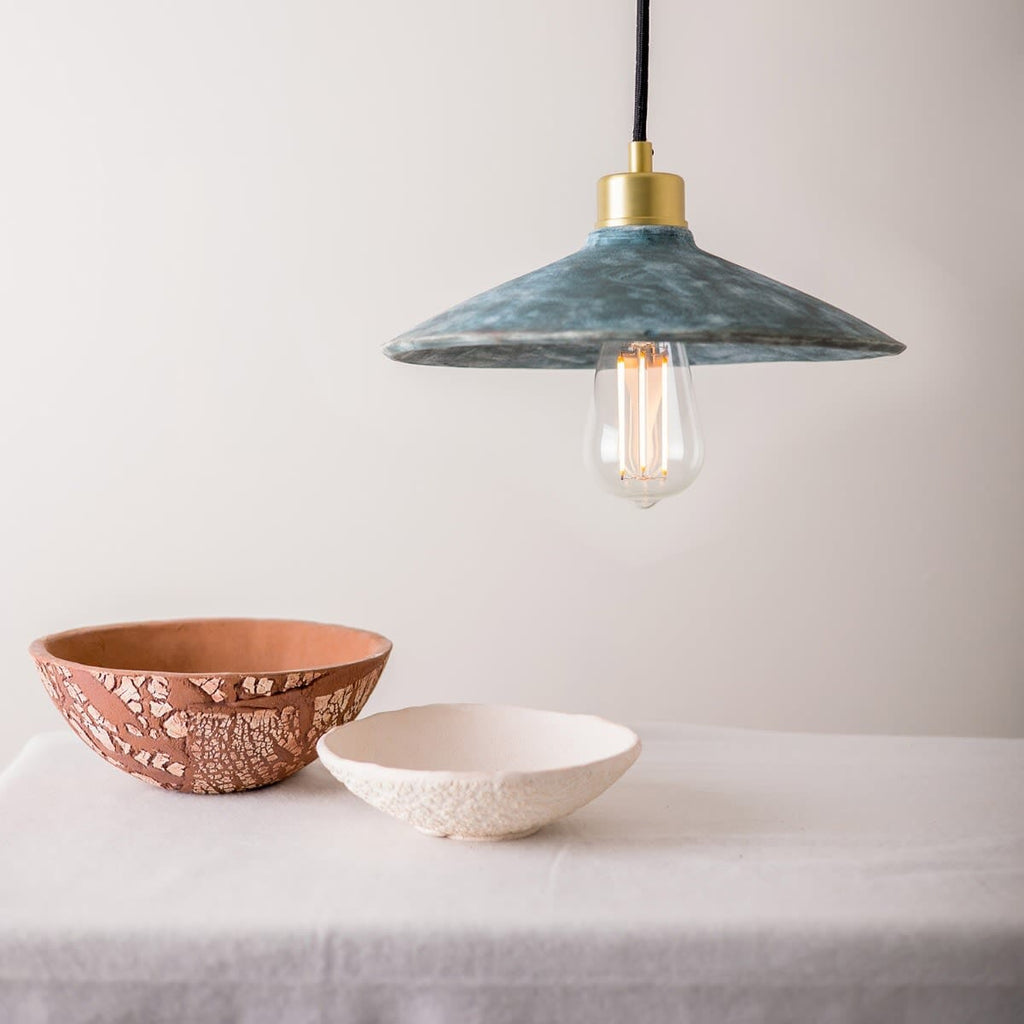 Arden Organic Ceramic Pendant Light 28cm Blue Earth
