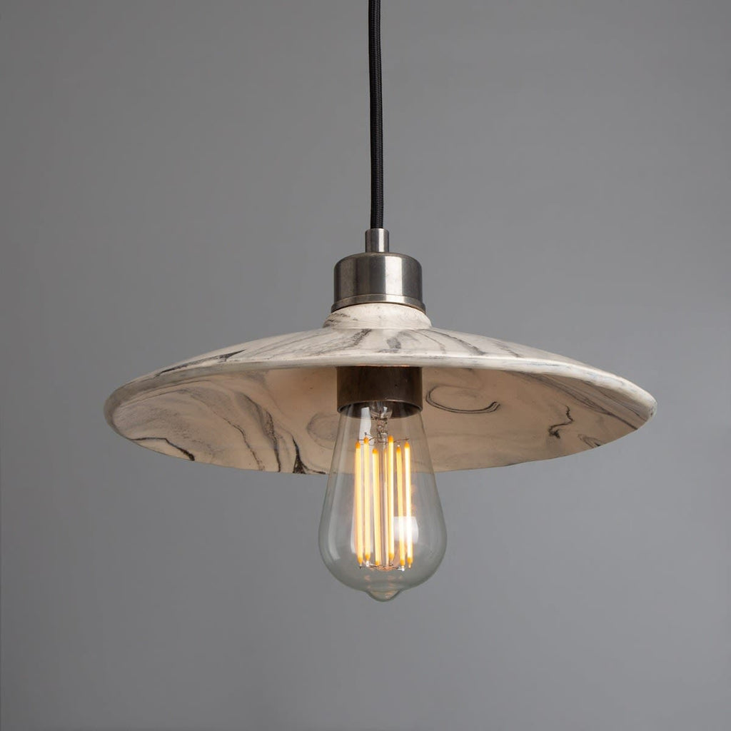 Elara Marble Ceramic Pendant Light 28cm Black Cable
