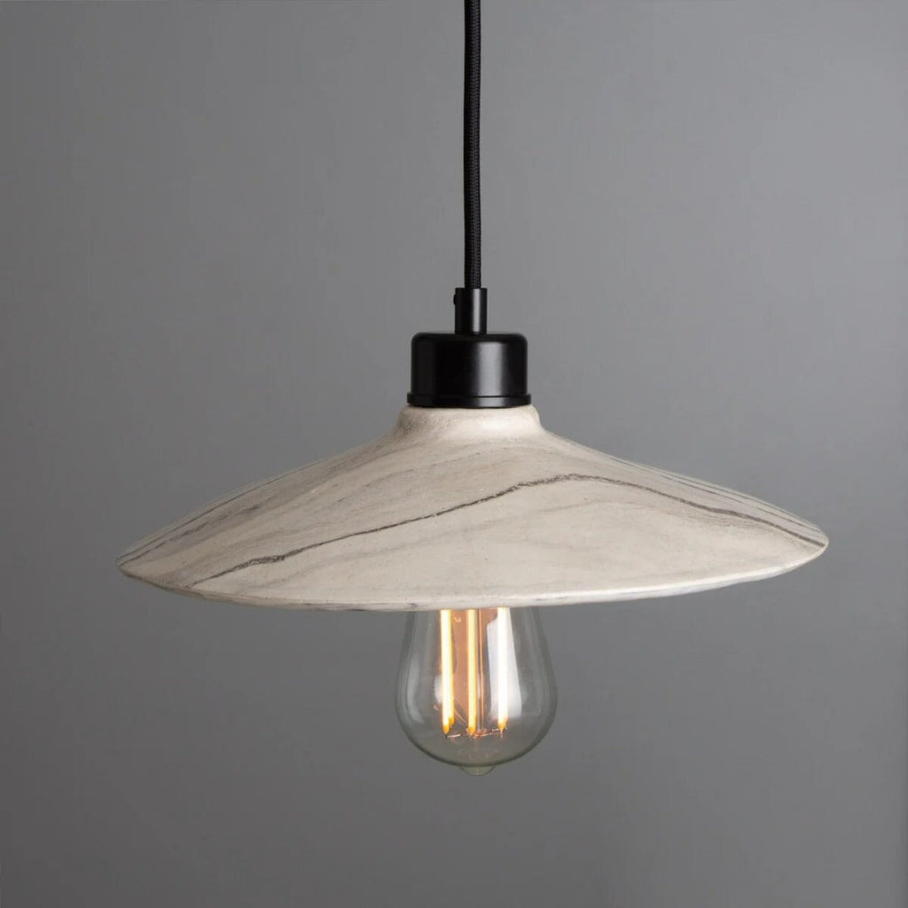 Elara Marble Ceramic Pendant Light 28cm Black Cable