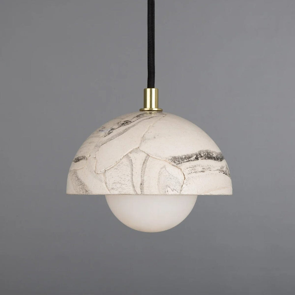 Virelle Marble Ceramic Dome Pendant Light 14cm Diameter