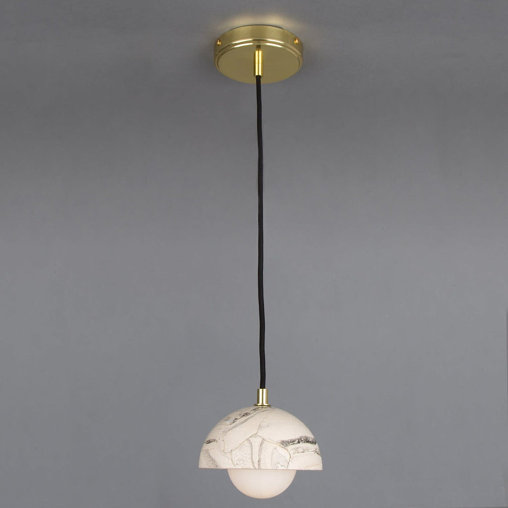 Virelle Marble Ceramic Dome Pendant Light 14cm Diameter