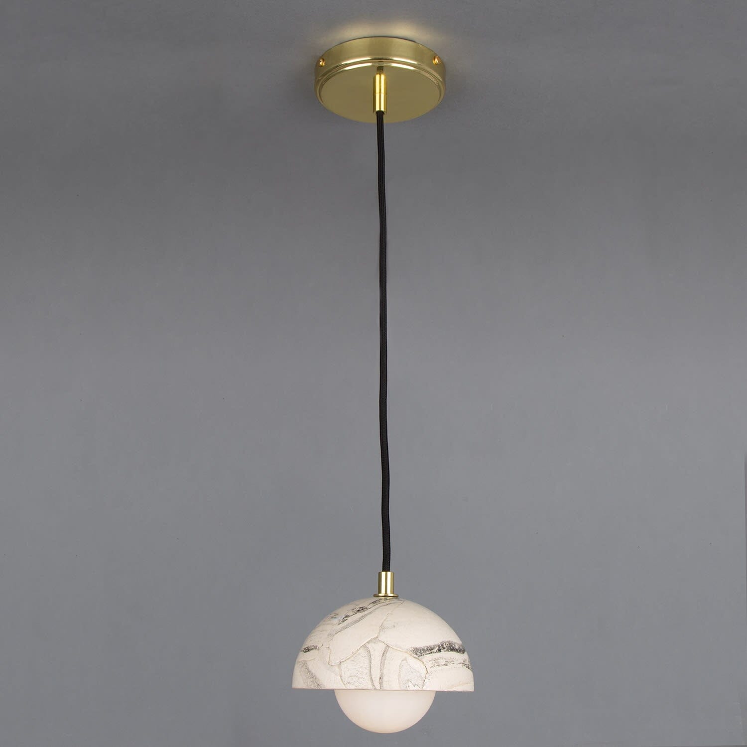 Virelle Marble Ceramic Dome Pendant Light 14cm Diameter