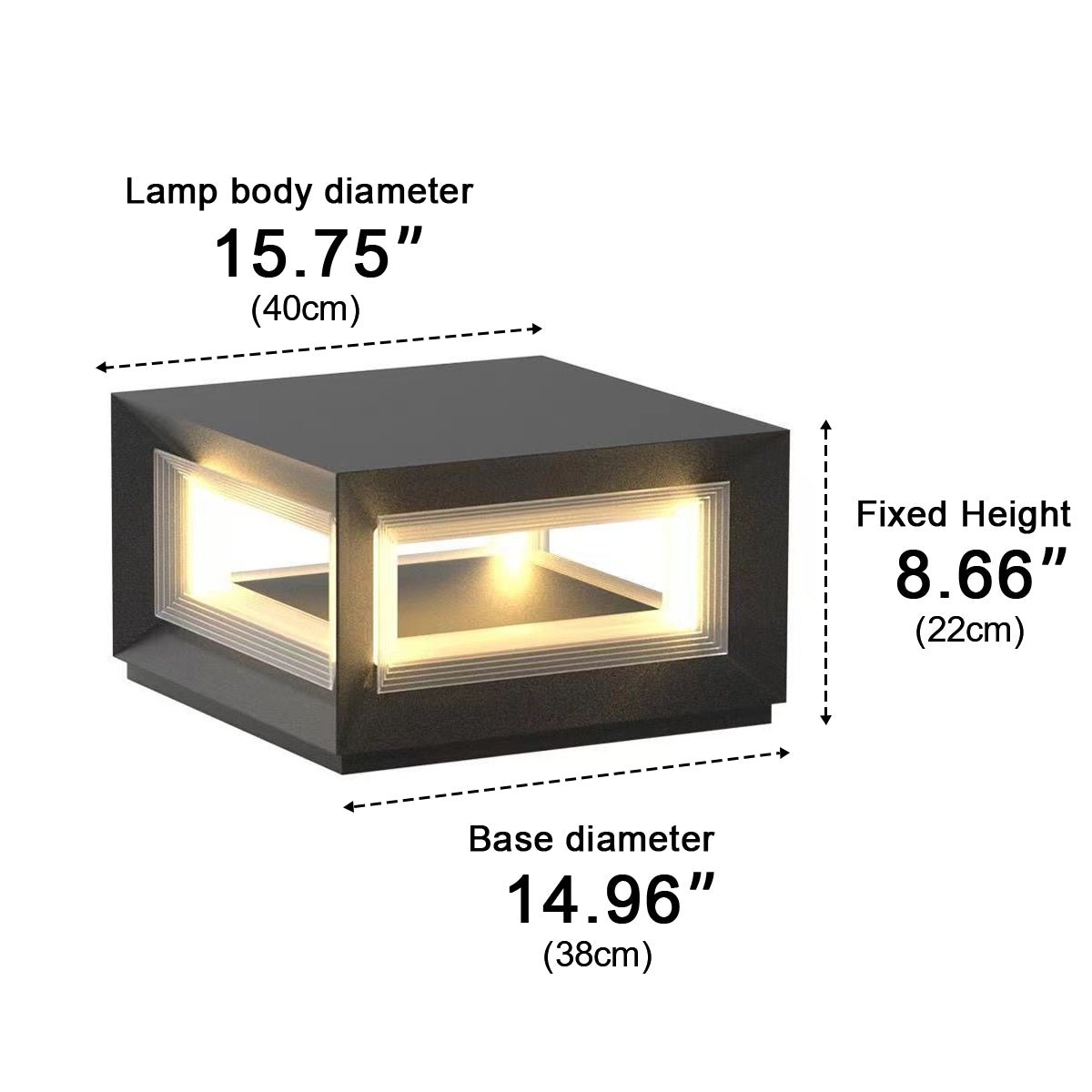 Rectangular LED Outdoor Pillar Light | Ventumra