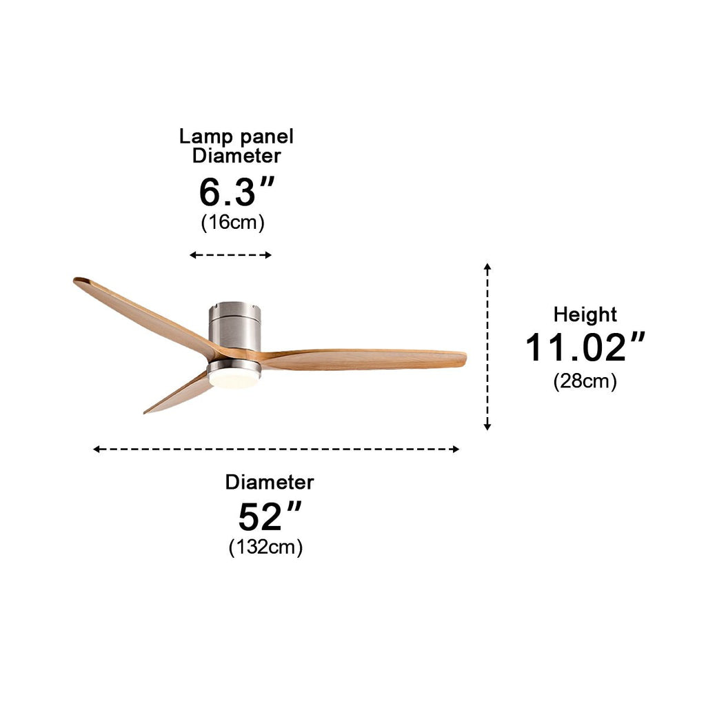 Modern Wood 3-Blade Ceiling Fan Light | Ventumra