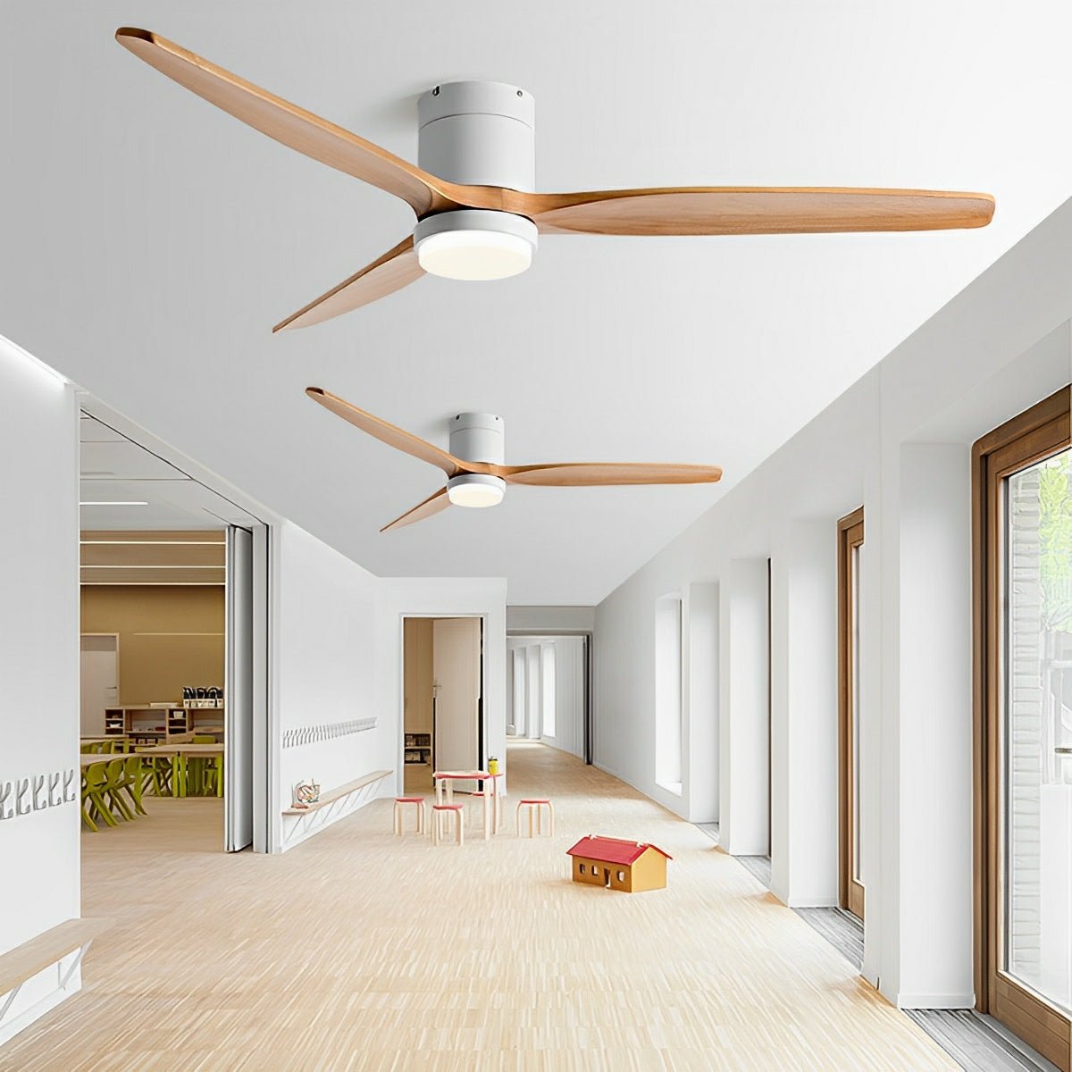 Modern Wood 3-Blade Ceiling Fan Light | Ventumra