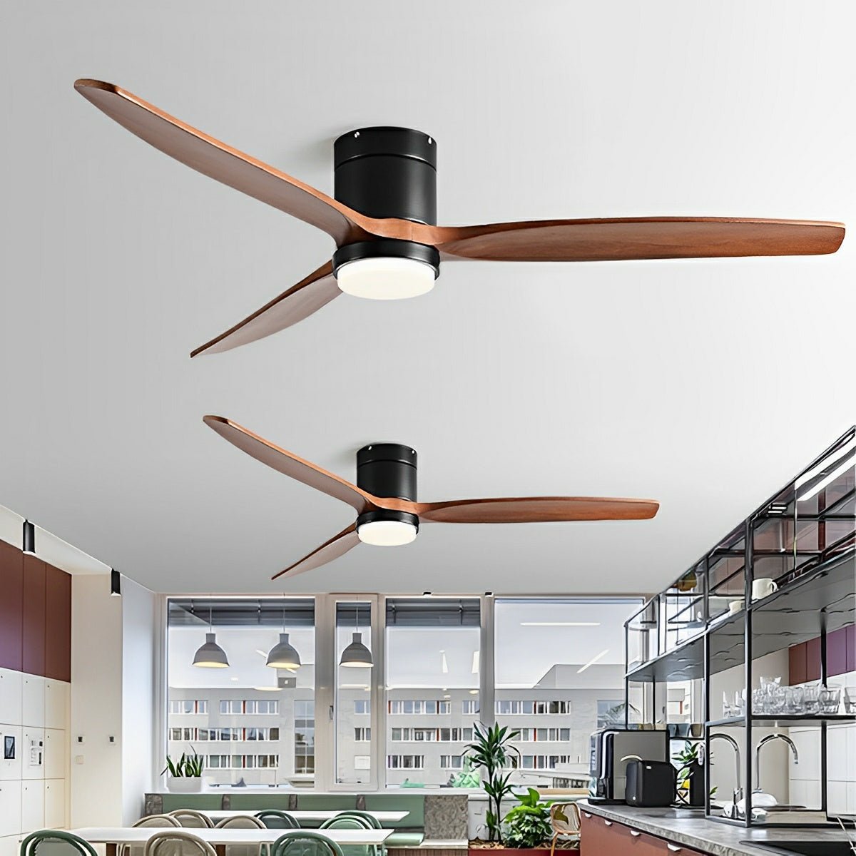 Modern Wood 3-Blade Ceiling Fan Light | Ventumra