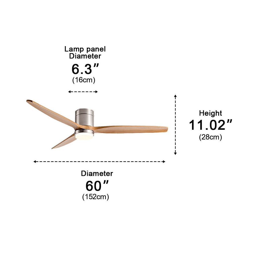 Modern Wood 3-Blade Ceiling Fan Light | Ventumra