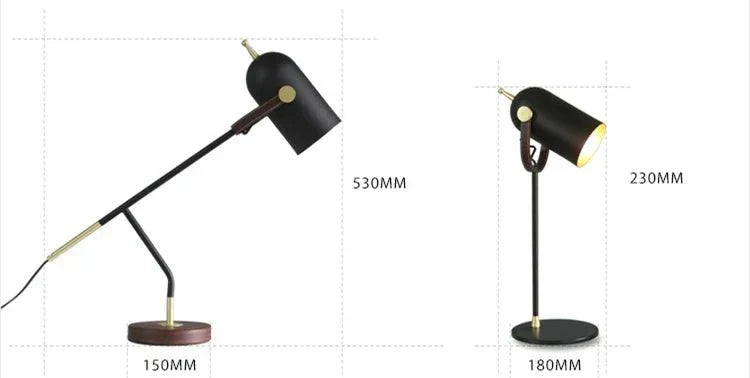 Nowoczesna metalowa lampka stołowa LumaCraft — oprawka E27, żarówka LED, elegancki współczesny design