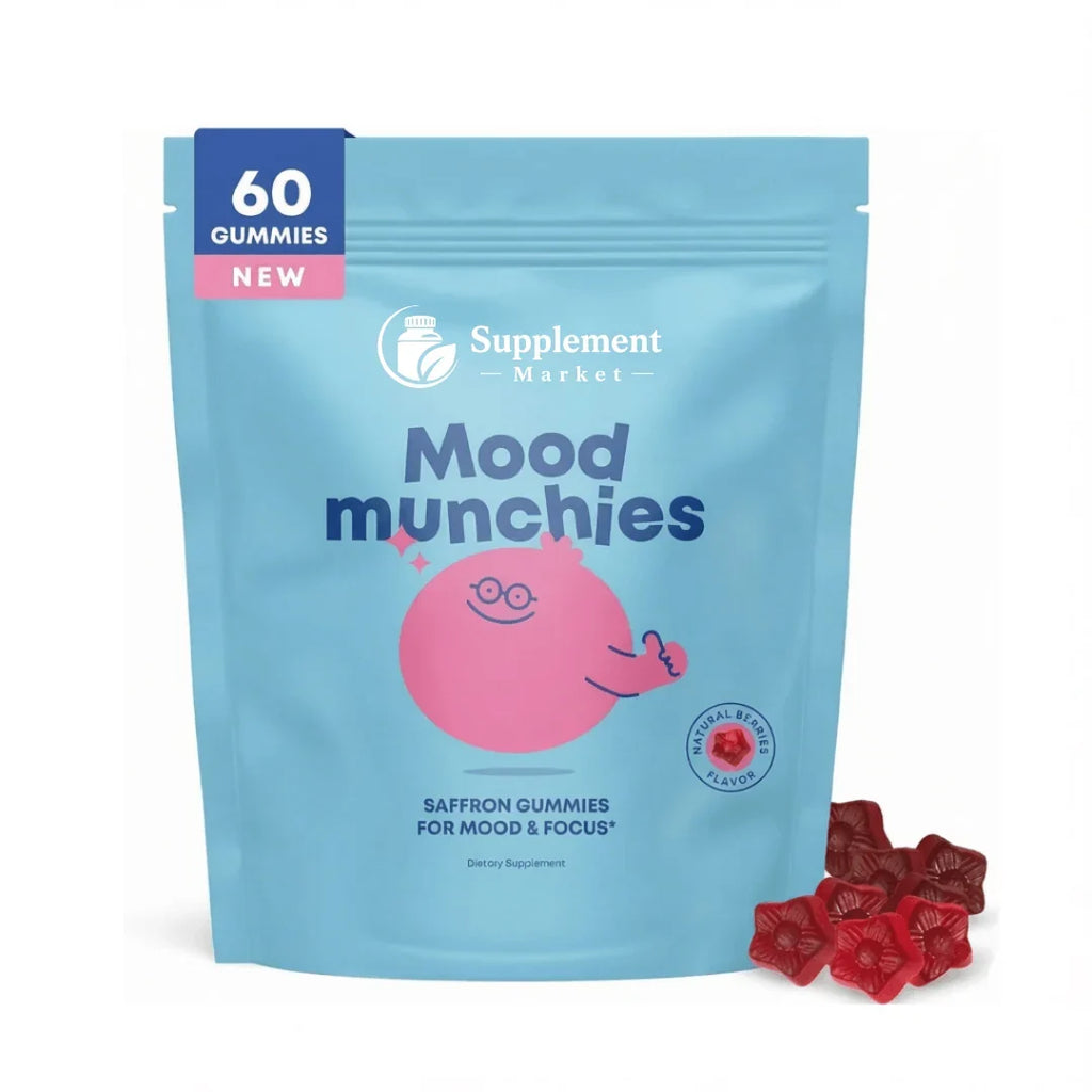 Gumové bonbony Mood Munchies se šafránem: klidné soustředění a emoční rovnováha pro děti