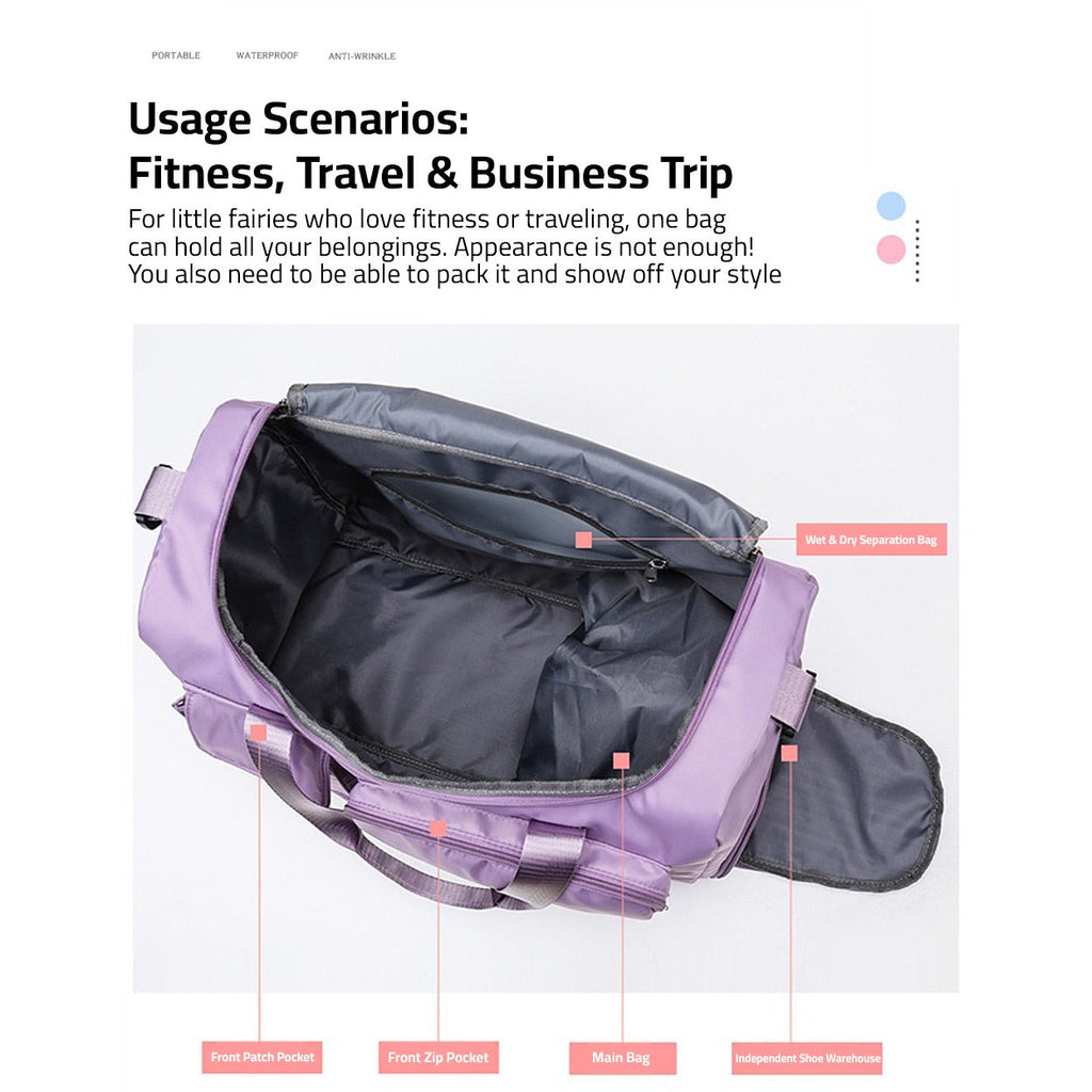 Multi-Pocket Travel Gym Duffle Bag with Shoe Compartment | ventumra