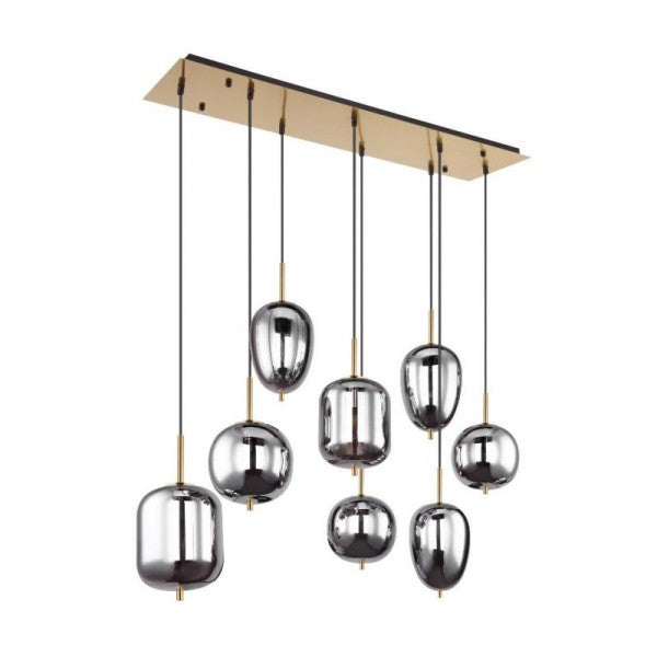 ObsidianHalo Smoked Glass Bowl Pendant Light Variants