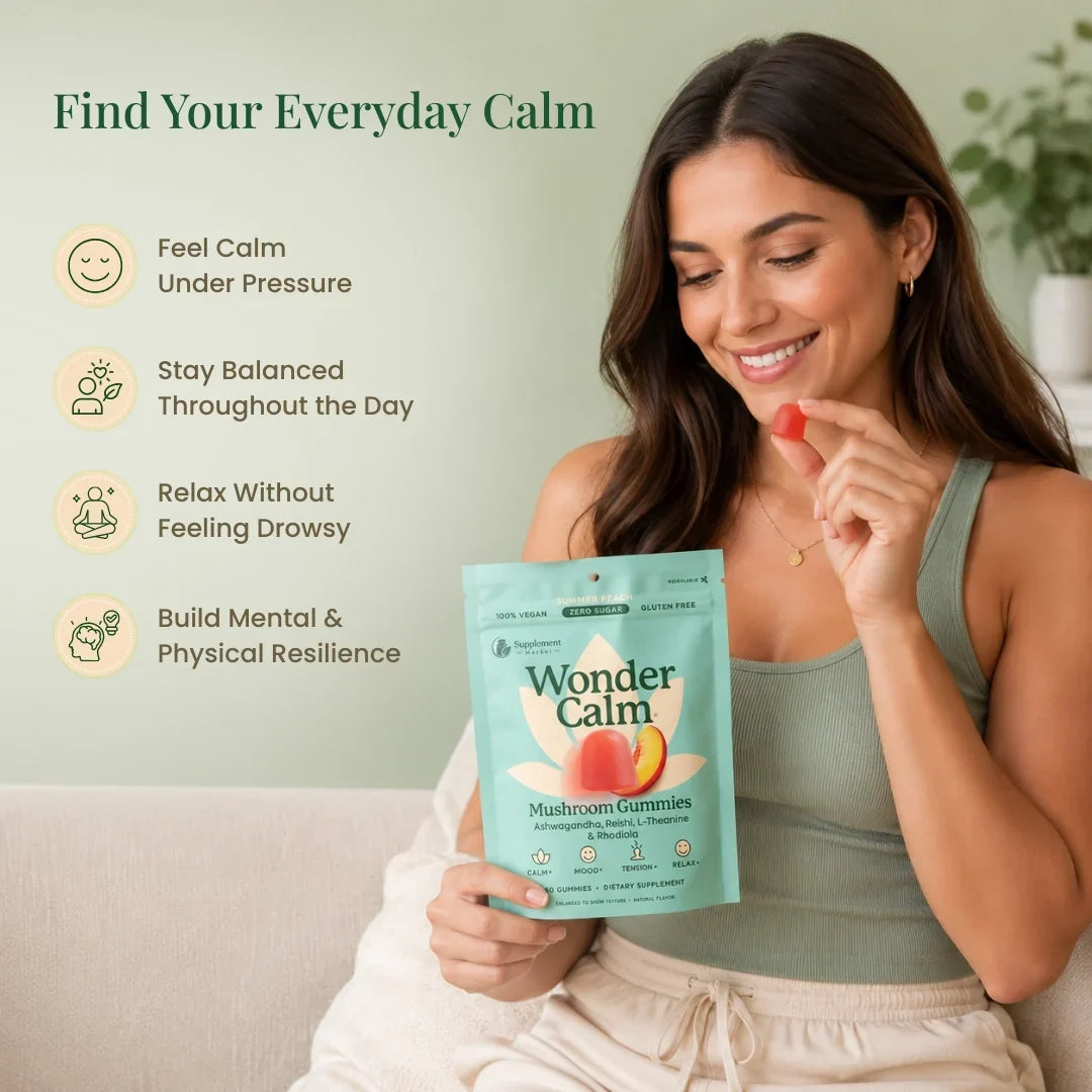 Gommine Wonder Calm ai funghi: ashwagandha, reishi e supporto alla concentrazione