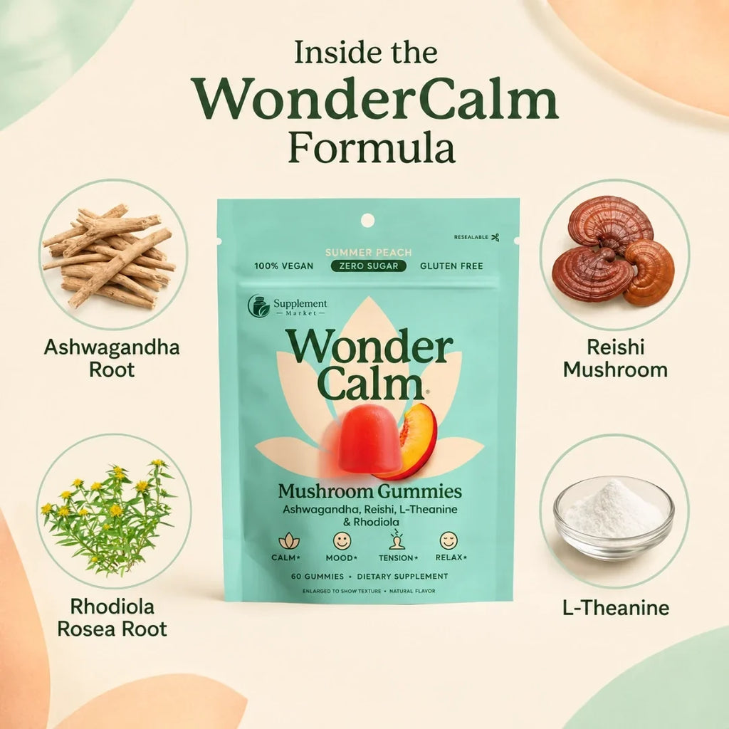 Gommine Wonder Calm ai funghi: ashwagandha, reishi e supporto alla concentrazione