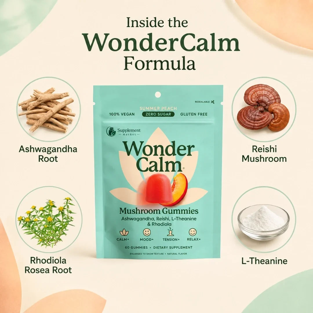 Gommine Wonder Calm ai funghi: ashwagandha, reishi e supporto alla concentrazione