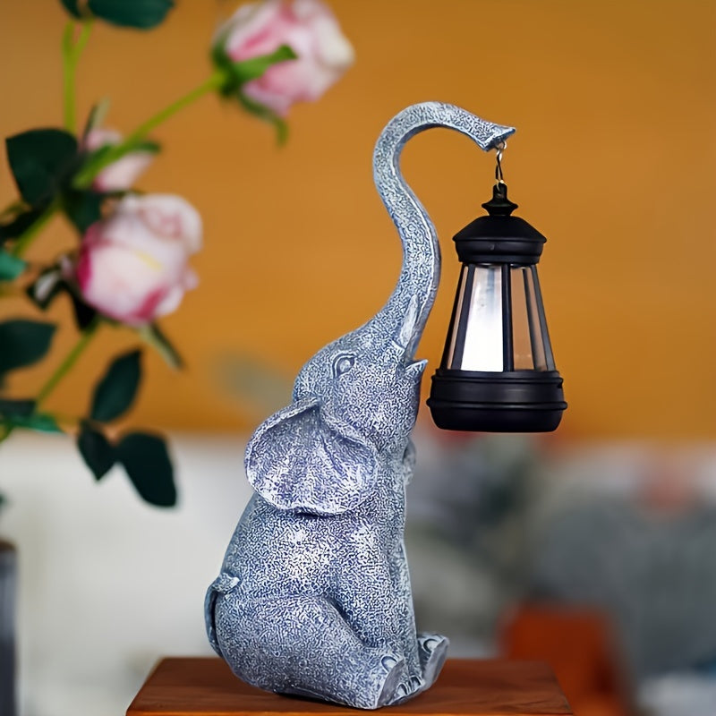 LumiTrunk Elephant Garden Night Lamps 2 Pack Warm Glow