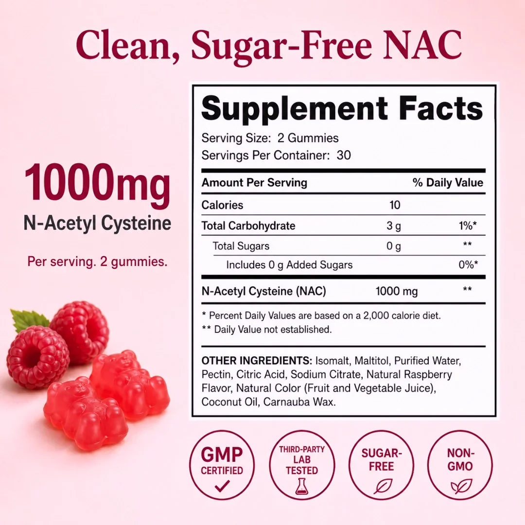 NAC 1000mg Gummies: Master Antioxidant, Liver Detox & Respiratory Support