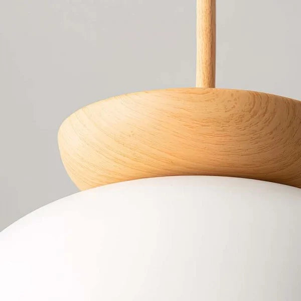 Norrin Nordic Half-Wood Pendant Light With Water-Transfer Wood Finish