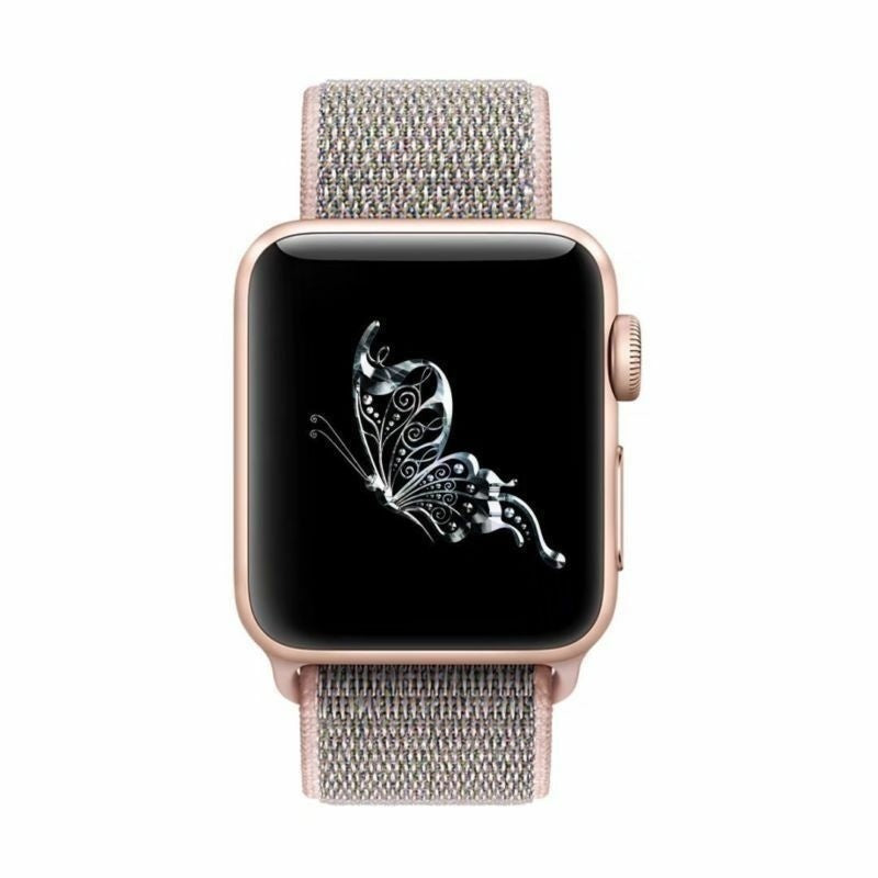 Apple-Watch-Nylonarmband in zartem Rosa für ganztägigen Tragekomfort | Ventumra