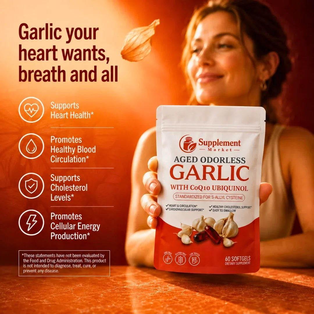 Aged Garlic & Ubiquinol CoQ10: Complete Circulation & Cellular Energy