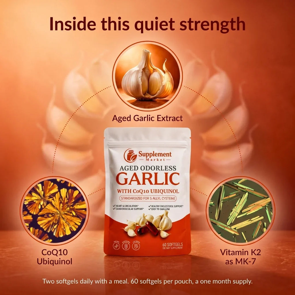 Aged Garlic & Ubiquinol CoQ10: Complete Circulation & Cellular Energy