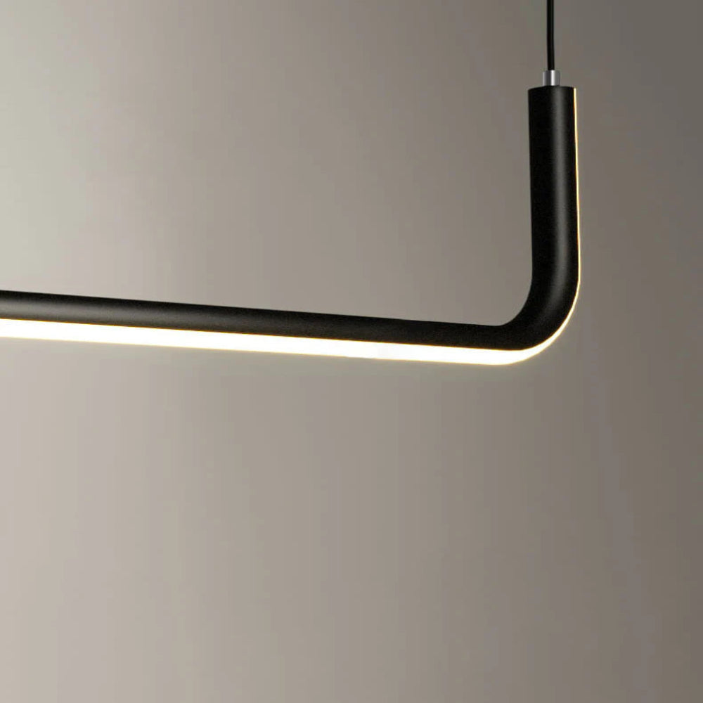 Clen Modern Linear Pendant Light Double Frame, Black/Gold | ventumra