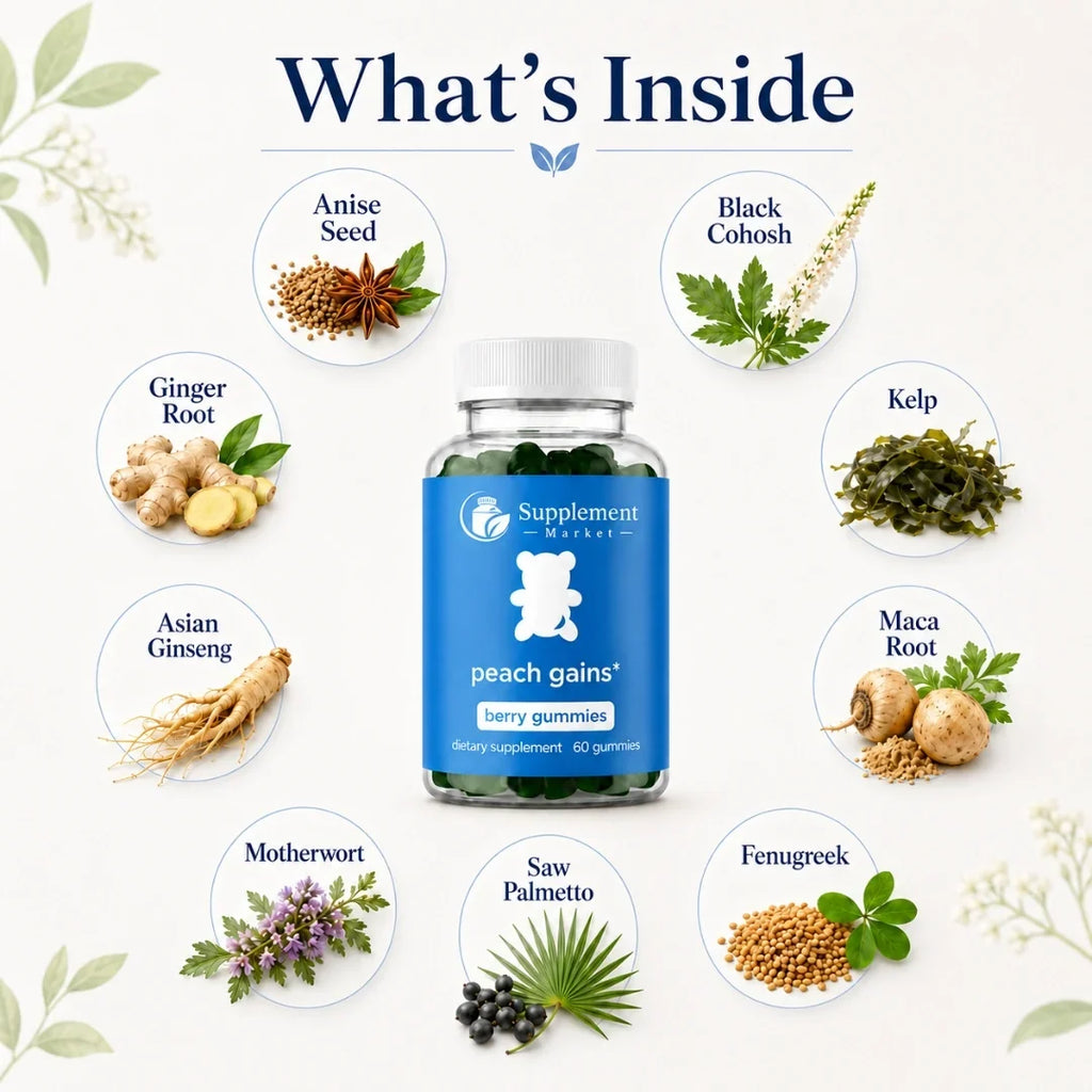 Peach Gains Gummies: Herbal Fitness Multivitamin for Women Who Train