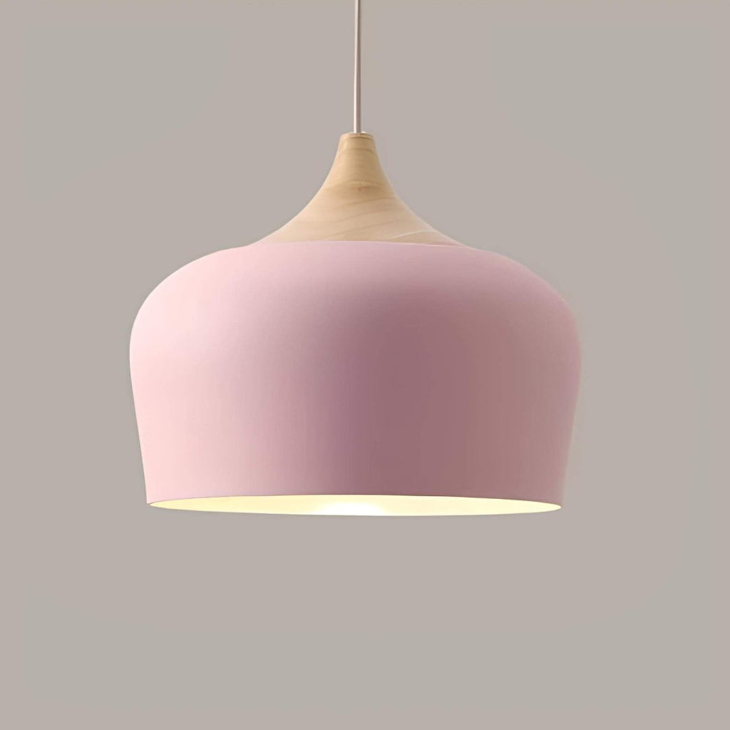 Liora Modern Pendant Light With Warm Wood For Dining Tables