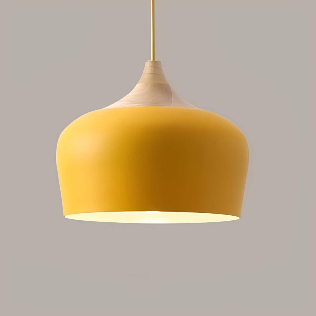 Liora Modern Pendant Light With Warm Wood For Dining Tables