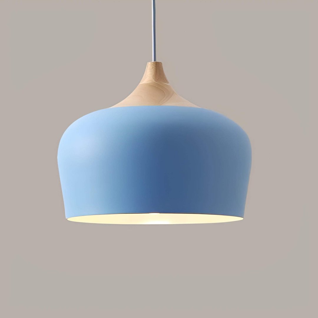 Liora Modern Pendant Light With Warm Wood For Dining Tables