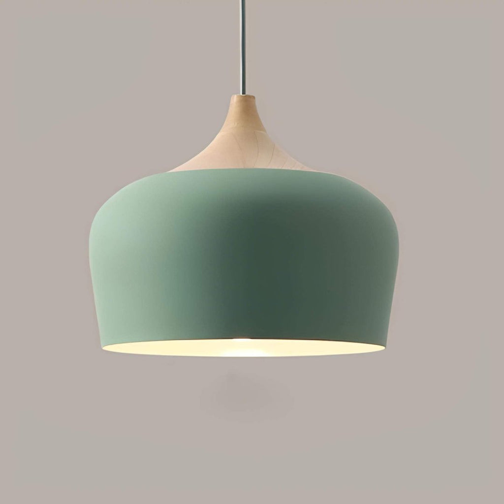 Liora Modern Pendant Light With Warm Wood For Dining Tables