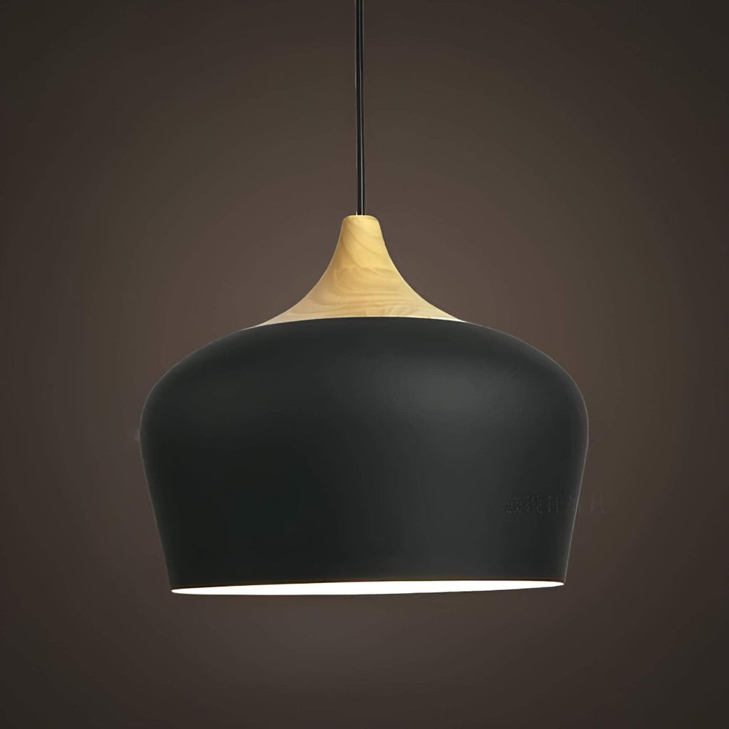 Liora Modern Pendant Light With Warm Wood For Dining Tables
