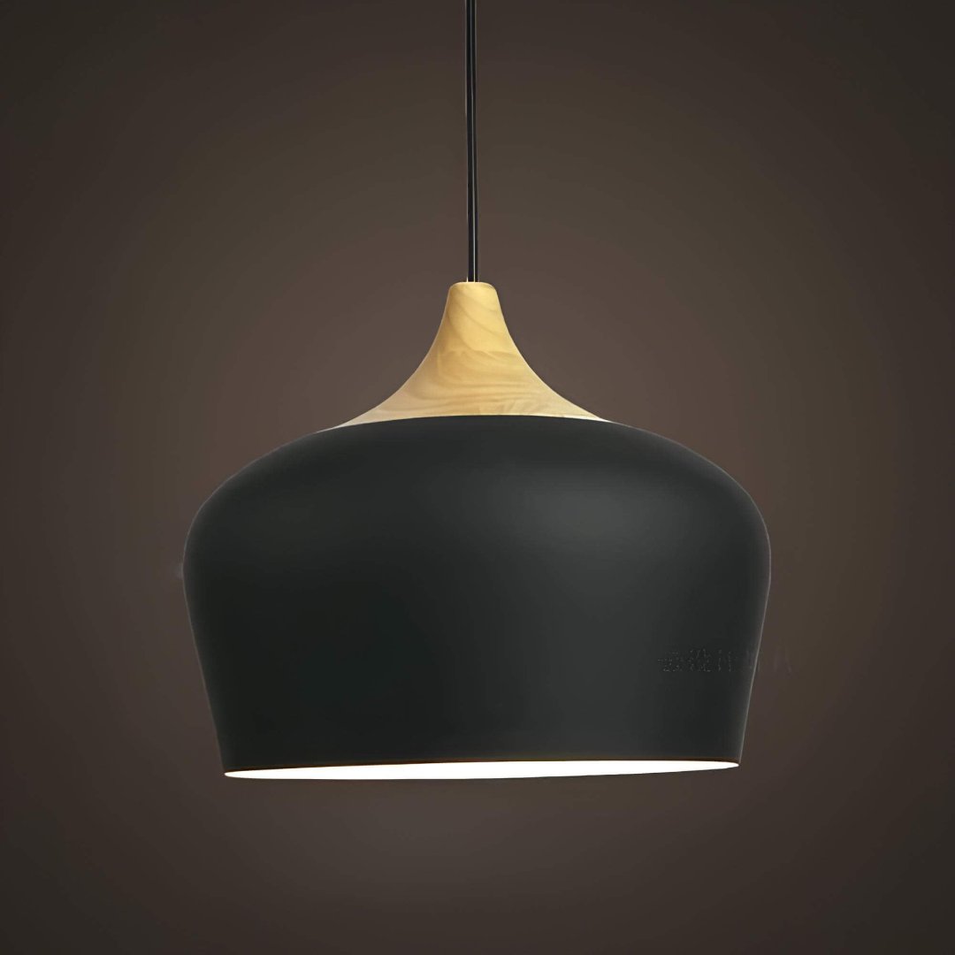 Liora Modern Pendant Light With Warm Wood For Dining Tables