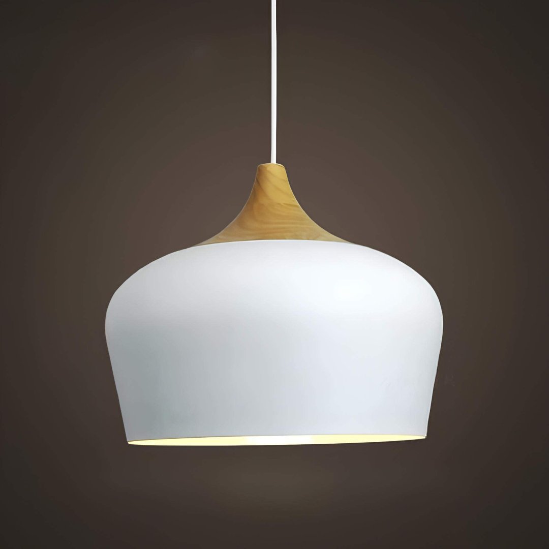 Liora Modern Pendant Light With Warm Wood For Dining Tables