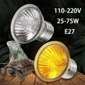 E27 UVA Reptile Heat Lamp — 25/50/75W, Silver, 110V/220V