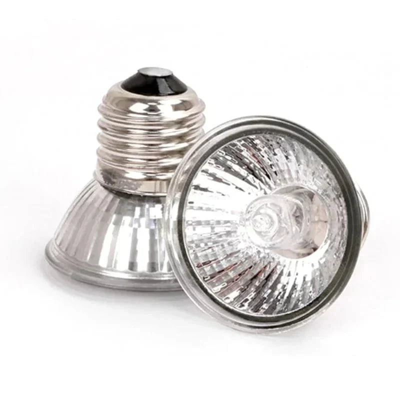 E27 UVA Reptile Heat Lamp — 25/50/75W, Silver, 110V/220V