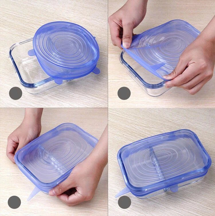 FlexiCover SmartSeal — 6 Reusable Silicone Food Lids