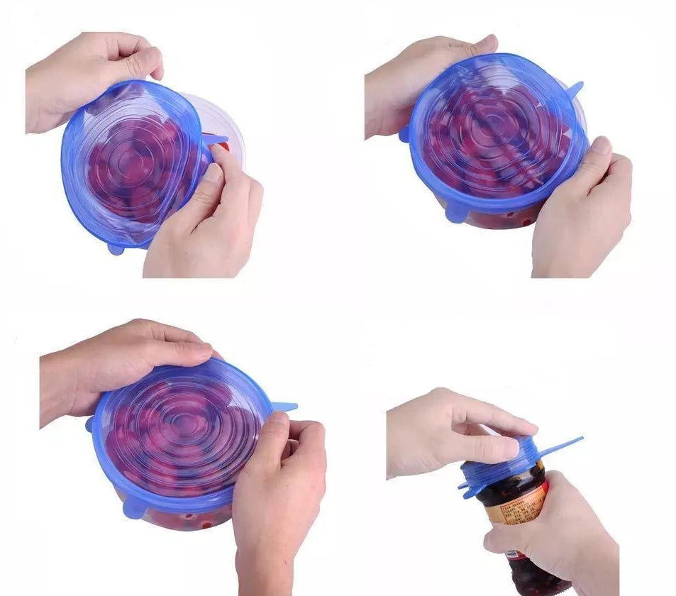 FlexiCover SmartSeal — 6 Reusable Silicone Food Lids