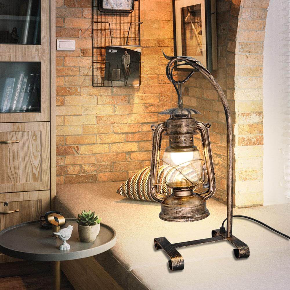 Valeon Vintage Table Lamp Industrial Iron Decor For Home