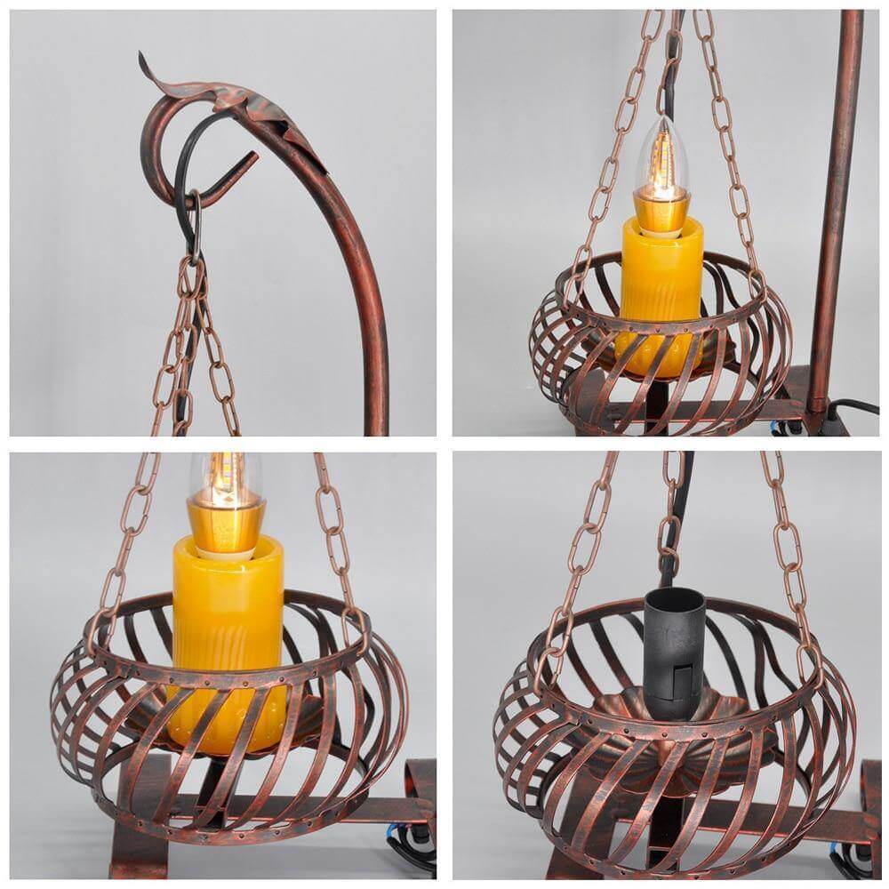 Valeon Vintage Table Lamp Industrial Iron Decor For Home