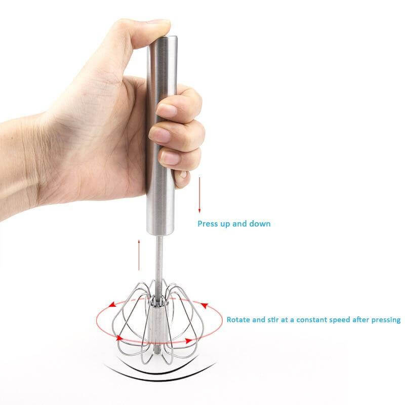 MixMaster Stainless Steel Whisk — Splash-Free Sauce & Egg Mixing