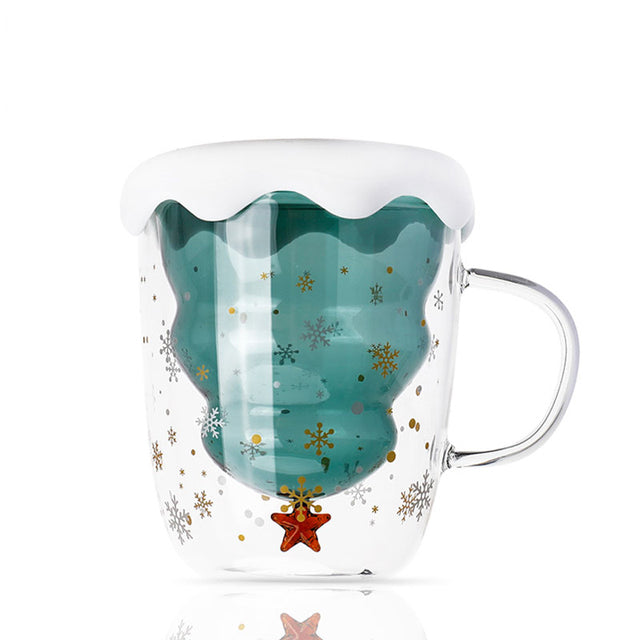 FrostyMug dubbelväggad julkaffemugg - träddesign