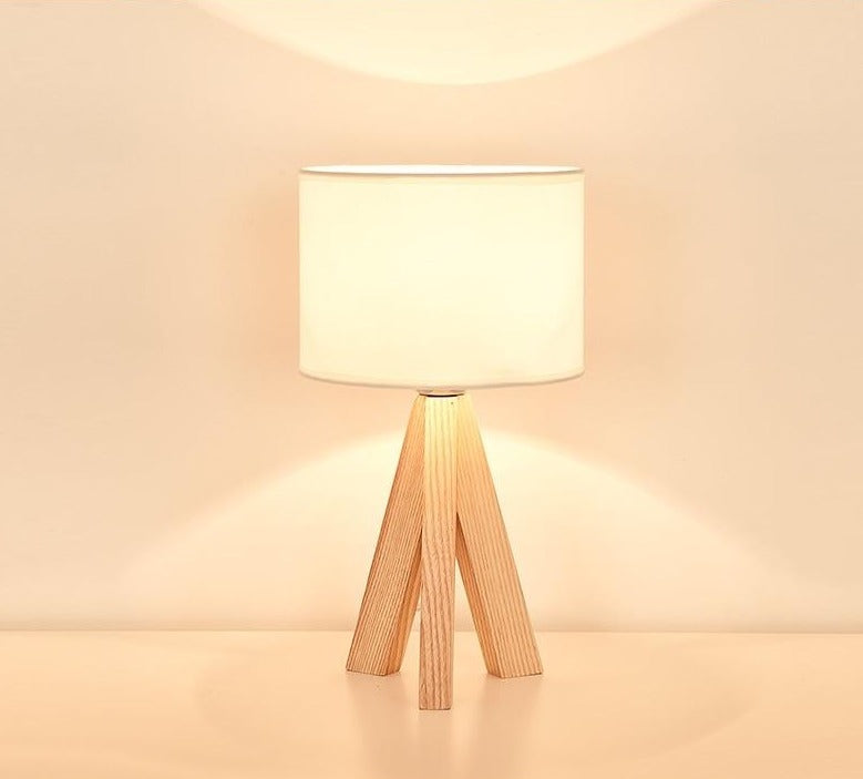 Cozy Wood Table Lamp With Warm Wooden Frame and Lampshade