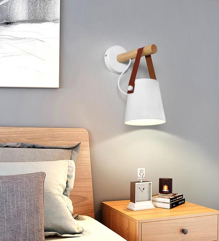 Elara Nordic Wood Wall Lamp With Iron Shade