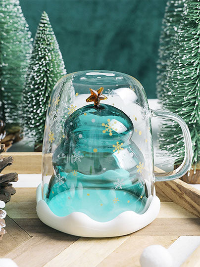 FrostyMug dubbelväggad julkaffemugg - träddesign