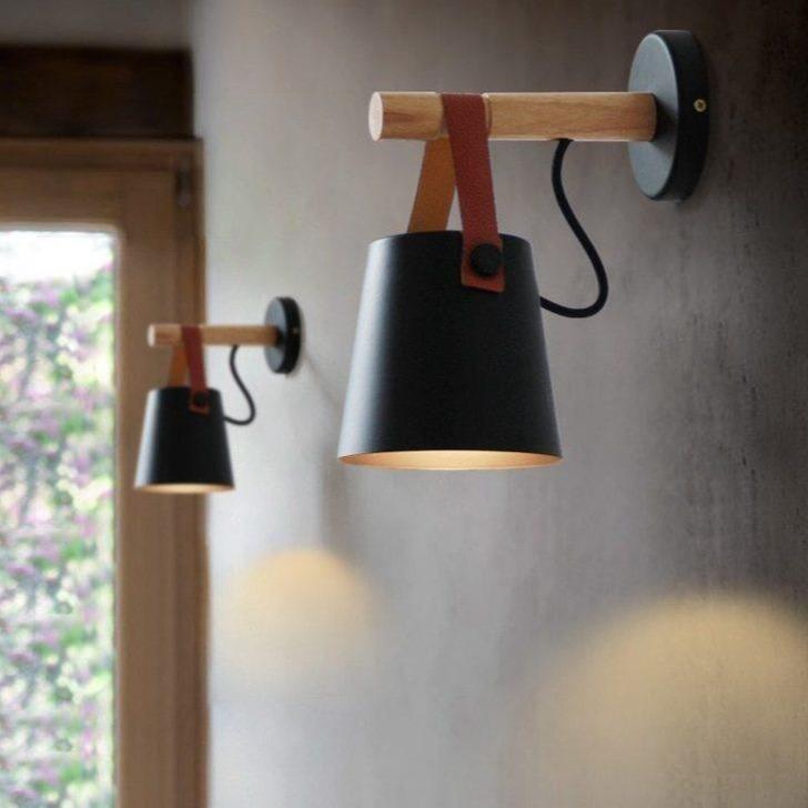 Elara Nordic Wood Wall Lamp With Iron Shade